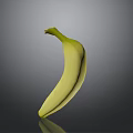 Fresh Ripe Yellow Banana with Smooth Skin on Dark Background