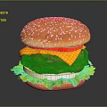 Juicy Cheeseburger with Fresh Lettuce Tomato Onion Rings and Sesame Seed Bun