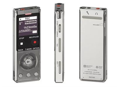 Portable Digital Voice Recorder With Display Screen And Control Buttons Design 3d model