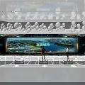 Large Screen Displaying Xuancheng City Landscape With Two People Operating And Balloon Decorations