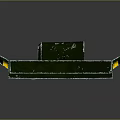 Green Industrial Box With Number 490 And Yellow Black Stripes