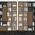 Modern Bookcase Design With Built in Lighting Layered Shelves Books And Decorative Items