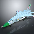 Green Nose Gray Body Fighter Jet Model With Red Emblems On Wings