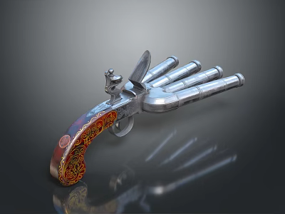 multi-barrel shotgun modern weapon hot weapon hot weapon gun military article military equipment 3d model