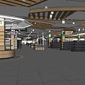 Eurasian Supermarket Entrance And Well Lit Interior With Shelves Grocery Items