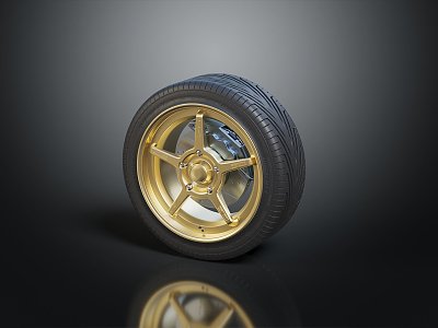 Hyundai tire wheel hub car tire 3d model