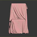 Stylish Pink Cloth Covered Chair With Wavy Line Pattern Design