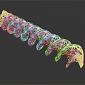 Transparent Curved Decorative Ornament Set With Hollow Out Patterns On Black Background Reflective Effect