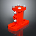 Red Metal Lighting Combination Bracket With Bolts And Mounting Holes