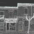 Urban Building Complex With Red Brick Buildings Bakery Pastry Shop Sign Windows Shutters Yellow Doors