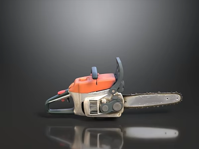Heavy Duty Chainsaw Hardware Tool With Sharp Chain For Wood Cutting 3d model