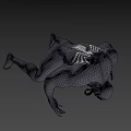 Venom Game Movie Character Black Symbiote With White Glowing Eyes And Red Chest Symbol