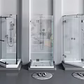 Modern Glass Shower Sauna Enclosure Design With White Base And Slippers