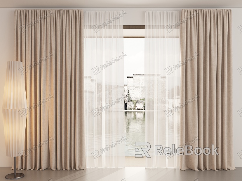 Curtain Cream Wind Curtain Silent Wind Curtain Living Room Curtain Bedroom Curtain Cloth Curtain Gauze Curtain model