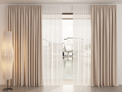 Curtain Cream Wind Curtain Silent Wind Curtain Living Room Curtain Bedroom Curtain Cloth Curtain Gauze Curtain model