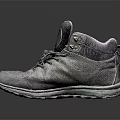 Gray High Top Work Safety Shoes With Lace Up Closure And Slip Resistant Rubber Sole