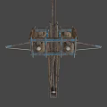 Ancient Medieval Siege Weapon Wooden Catapult with Mechanical Structure and Historical War Design