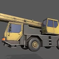 Yellow Crane Truck With Long Boom Cab And Large Tires For Construction Use