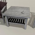Wooden Table and Chair Set With Comfortable Dark Cushions And Cozy Throw Blanket