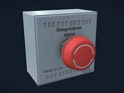 Xinguishant Industrial Control Box With Red Emergency Abort Button Made in UK 3d model