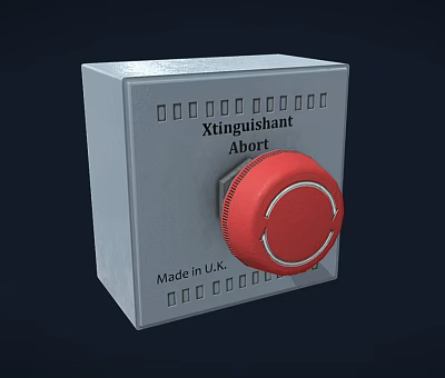 Xinguishant Industrial Control Box With Red Emergency Abort Button Made in UK 3d model