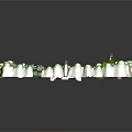 Cartoon Heart Shaped Scene With Green Trees Grass Stone Fence And Circular Colorful Center
