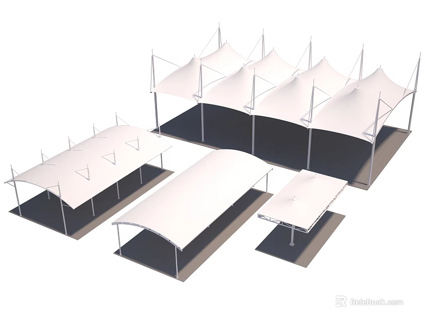 Modern Outdoor Canopies In Multiple Styles With Sturdy Frames And Sizes 3d model