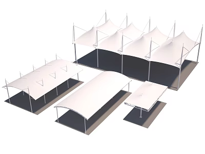 Modern Outdoor Canopies In Multiple Styles With Sturdy Frames And Sizes 3d model