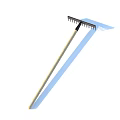 Heavy Duty Garden Rake With Wooden Handle And Metal Tines For Outdoor Tasks