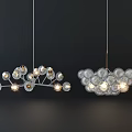 Modern Chandelier Design With Glass Globe Lights And Multi Bulb Structure For Interior Lighting Decor
