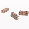 Three Red Bricks Isolated On White Background With Rough Texture