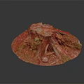 Natural Wood Stone Tree Stump Decorative Piece With Moss And Natural Texture