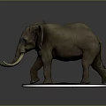 Detailed Realistic Elephant Figurine Standing on Circular Base 3d model