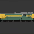 Green and Yellow Diesel Train Model on Dark Reflective Surface with Detailed Design