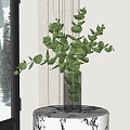 vase green plant 3d model