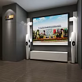 Professional Projection Monitoring System With Large Screen Display And AV Equipment Setup