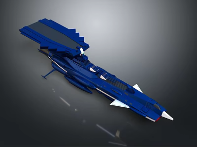 Blue Sci Fi Spacecraft Design With Futuristic Details For Cosmic Exploration 3d model