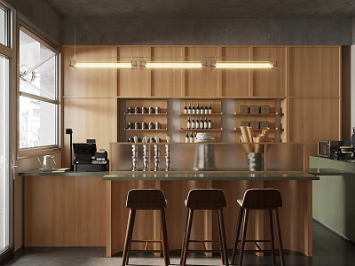 Qui Cafe Coffee Operator Cafe Front Desk Coffee Machine 3d model