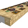 Wooden Equipment Console With Multiple Circular Dials And Control Buttons 3d model