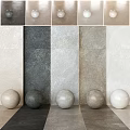 Various Colored Background Wall Design With Textured Surfaces And Decorative Spheres