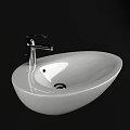 Modern White Ceramic Oval Countertop Washbasin With Chrome Faucet Bathroom Design