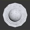 White Stone Pavilion Architectural Model With Dome Columns And Octagonal Base