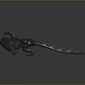 Gray Mythical Dragon With Large Textured Wings Scaled Body And Spiked Tail In Hovering Pose