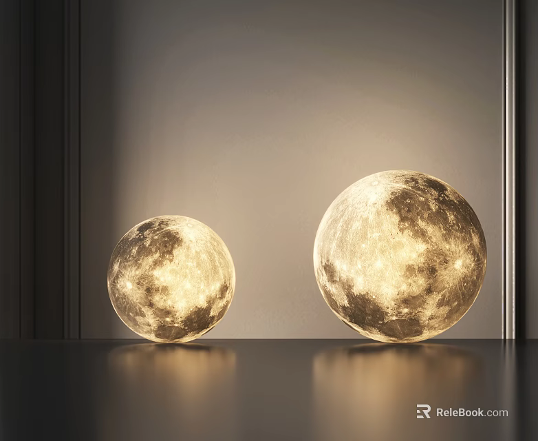 Modern Moon Surface Texture Floor Lamps With Soft Illumination And Contemporary Design For Interior Lighting 3d model 