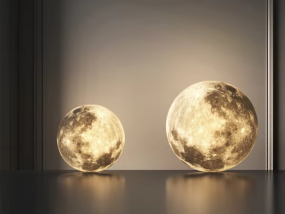 Modern Moon Surface Texture Floor Lamps With Soft Illumination And Contemporary Design For Interior Lighting 3d model