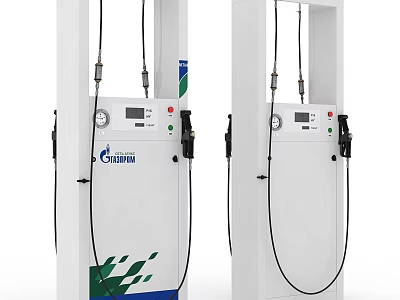 Cenex White Fuel Dispenser With Green Blue Pattern Fuel Nozzle And Digital 3d model