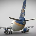 Nolinor BAE 146 Airliner With Blue Tail Gold Logo And White Body