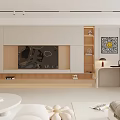 Modern Minimalist Apartment Living Room With TV Wall And Sofa