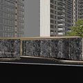 Modern Residential Feature Wall With Stone Texture And Zenith Lake Sign In High Rise Community
