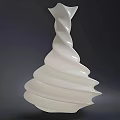 White Spiral Vase With Unique Twisted Design And Modern Sculptural Appearance